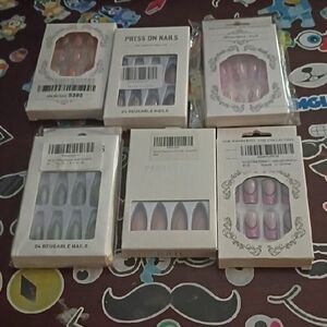 Othr Press On Nails Set - Pink, Purple, White